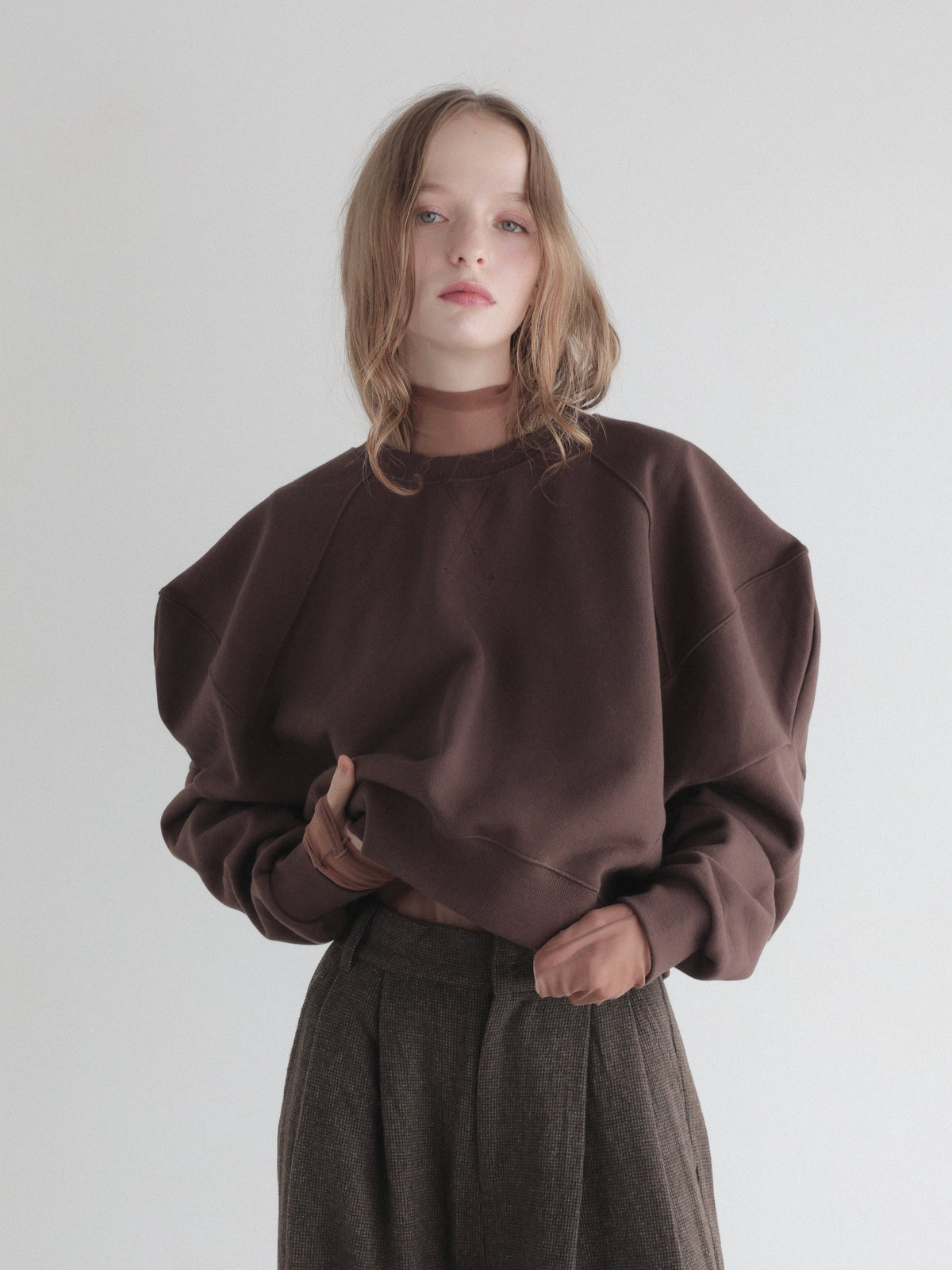 【AMOMMA】PUFF SLEEVE SWEAT - 起毛なし -