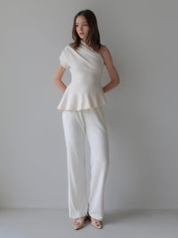 【AMOMMA】DRAPE PEPLUM KNIT