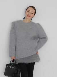 【AMOMMA】WOOL PUFF SHOULDER KNIT