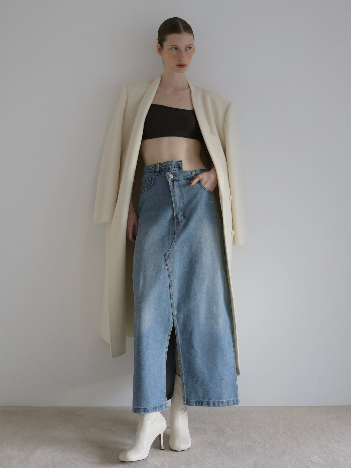 【AMOMMA】CASHMERE PADDED LONG COAT