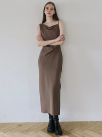 Asymmetric drape camisole dress