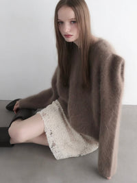 【AMOMMA】WOOL PUFF SHOULDER KNIT