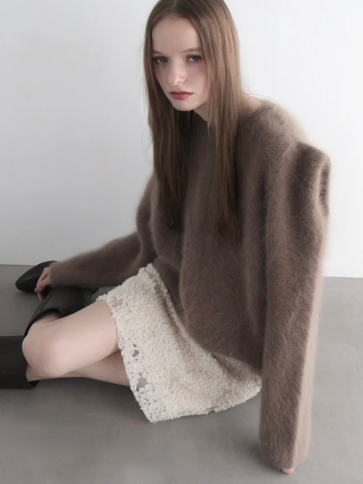 【AMOMMA】WOOL PUFF SHOULDER KNIT