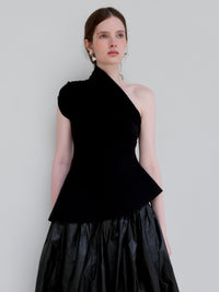 【AMOMMA】DRAPE PEPLUM KNIT