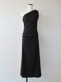 one shoulder ruched dress