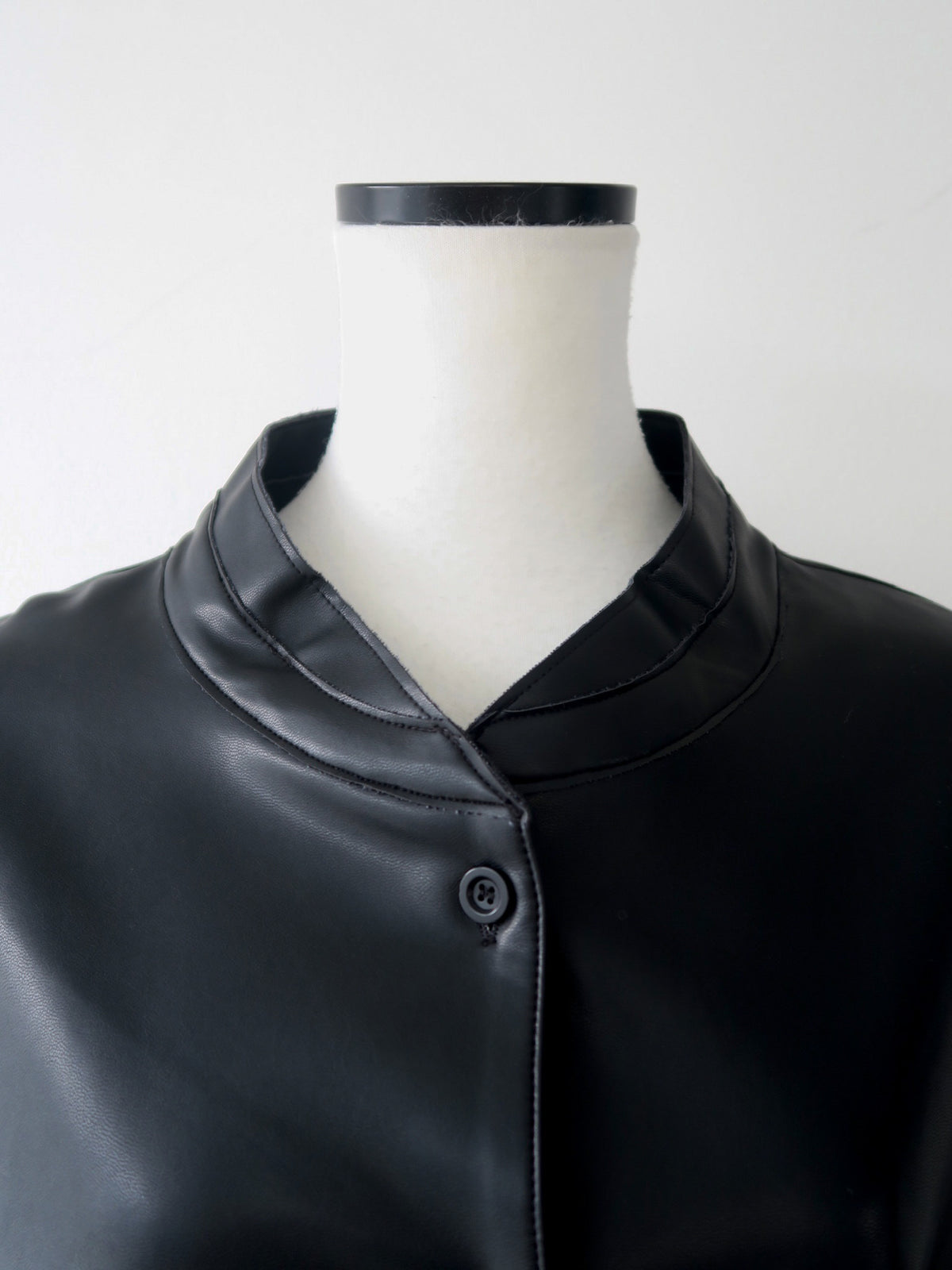 【NOWNS】Era | collarless leather jacket