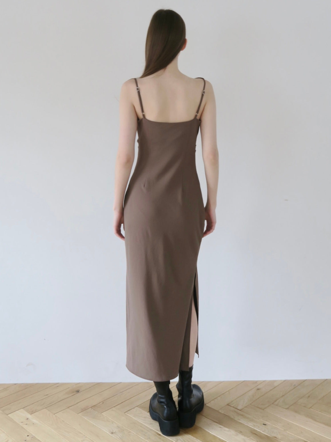 Asymmetric drape camisole dress