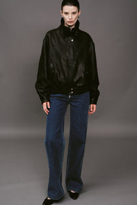 【ELBORN】Milly High-neck Leather Jacket
