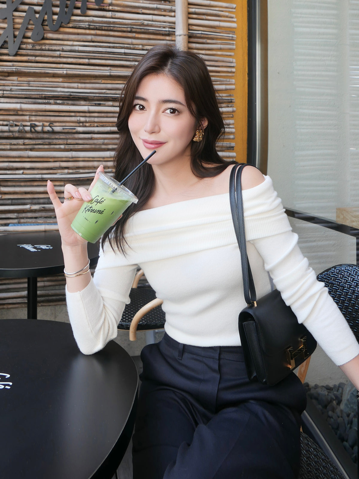 【celon】wool off shoulder knit