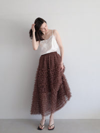 airy tulle long skirt