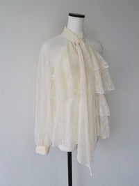 【SAMPLE SALE / célon】lace bow tiered blouse