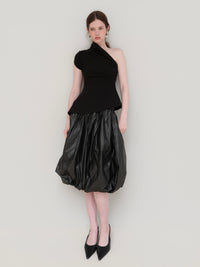 【AMOMMA】DRAPE PEPLUM KNIT