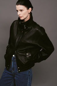 【ELBORN】Milly High-neck Leather Jacket