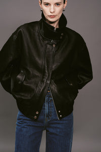 【ELBORN】Milly High-neck Leather Jacket