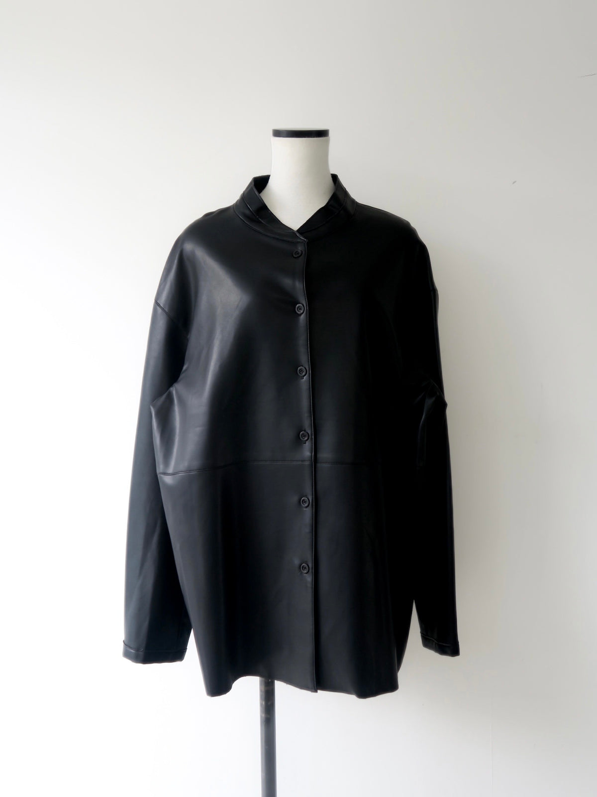 【NOWNS】Era | collarless leather jacket