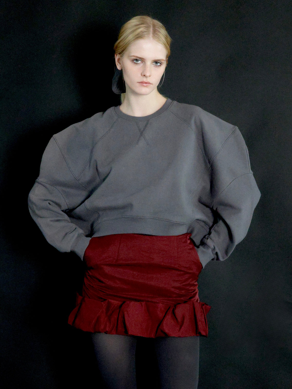 【AMOMMA】PUFF SLEEVE SWEAT - 起毛なし -