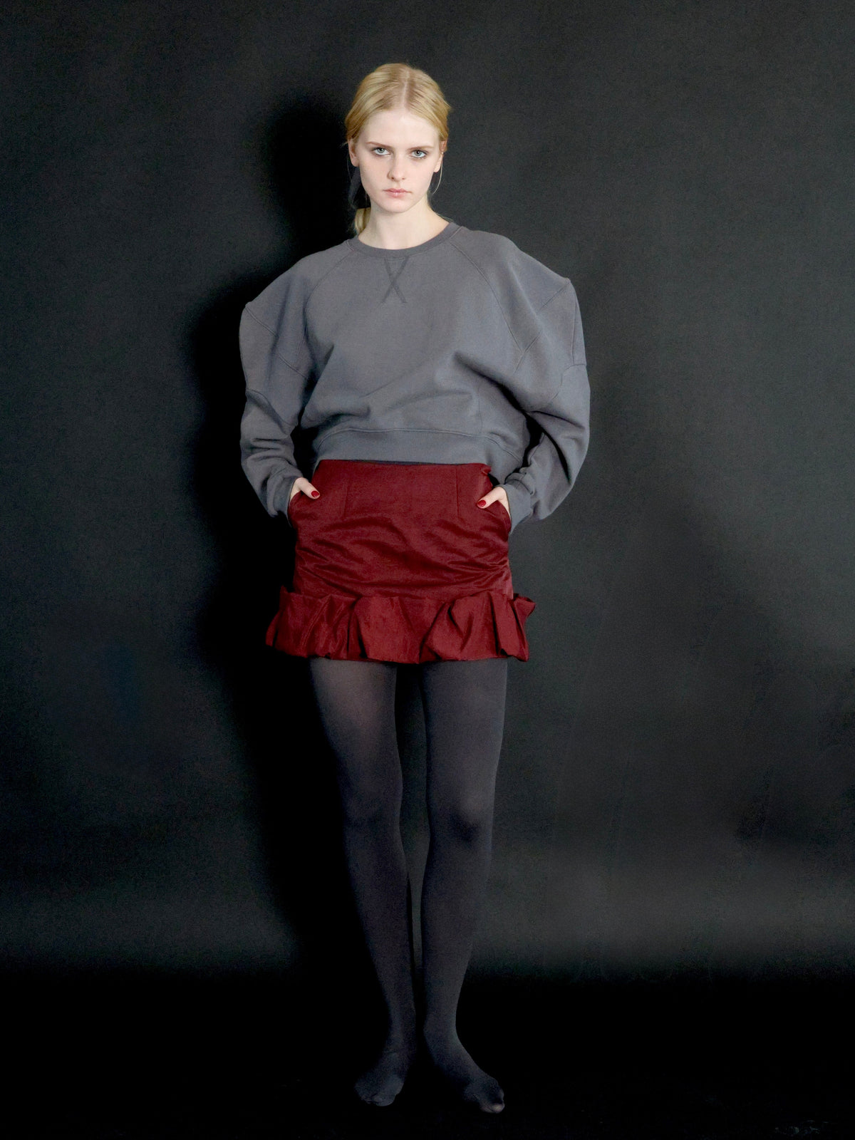 【AMOMMA】PUFF SLEEVE SWEAT - 起毛なし -