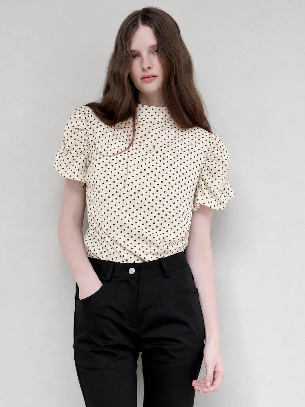 gather dot blouse