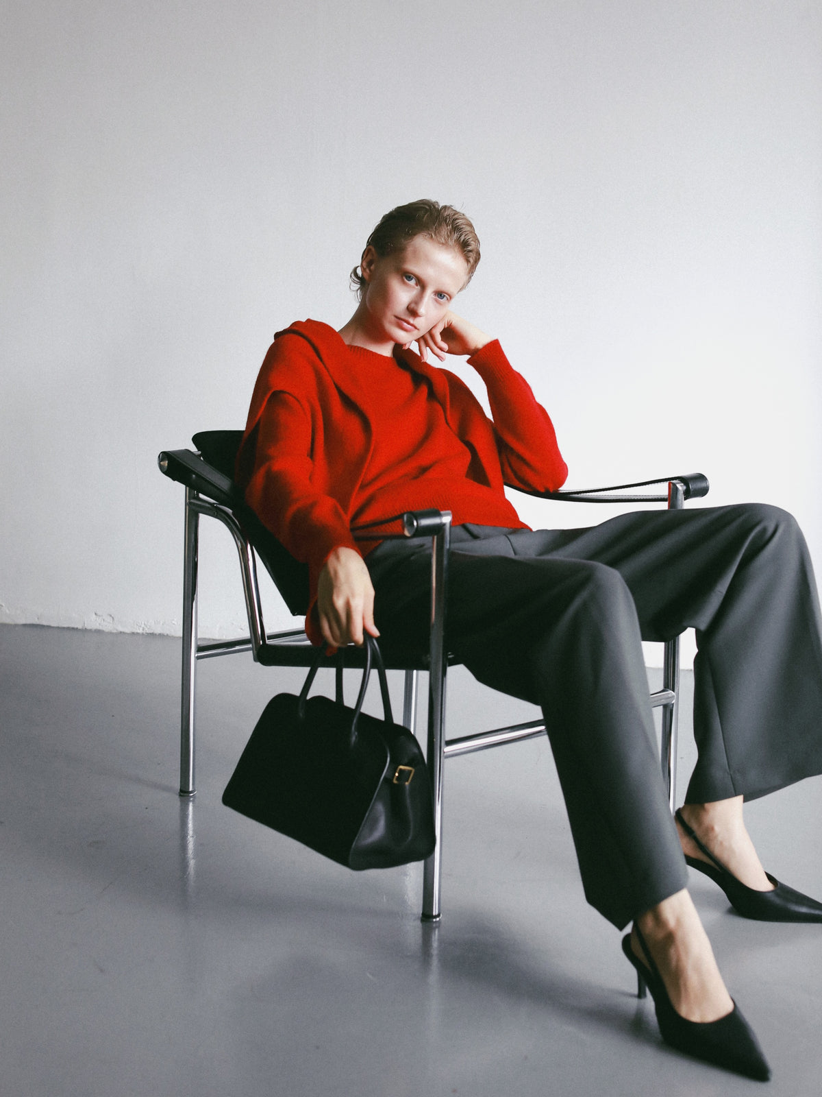 【NOWNS】Alice | Red Wool Ensemble Knit