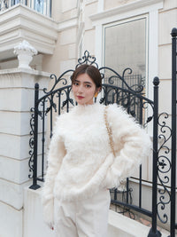【célon】Poodle Shaggy Knit