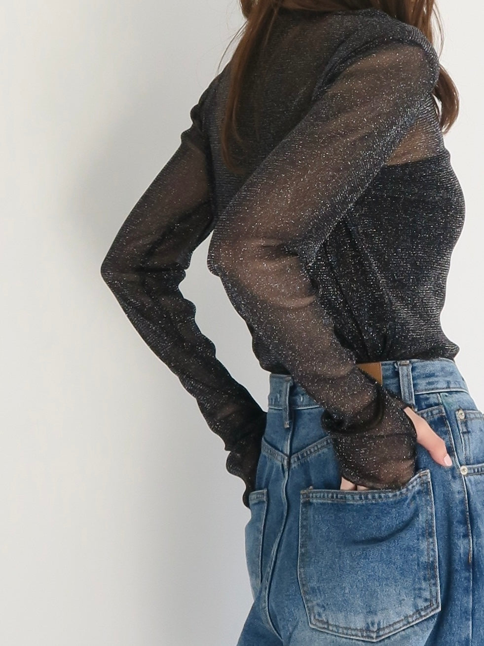 [ sample sale ] glitter sheer tops