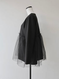 【SAMPLE SALE / swanë】tulle docking cardigan