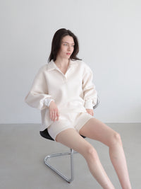 【SAMPLE SALE / célon】open neck sweat top