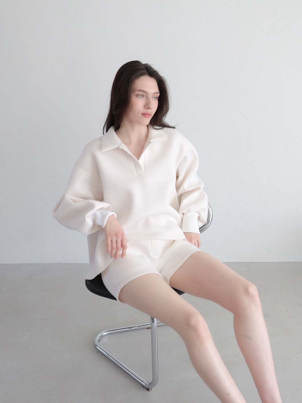 【SAMPLE SALE / célon】open neck sweat top