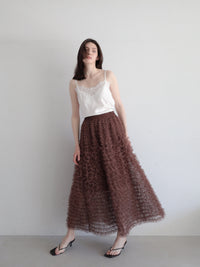 airy tulle long skirt