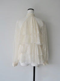 【SAMPLE SALE / célon】lace bow tiered blouse