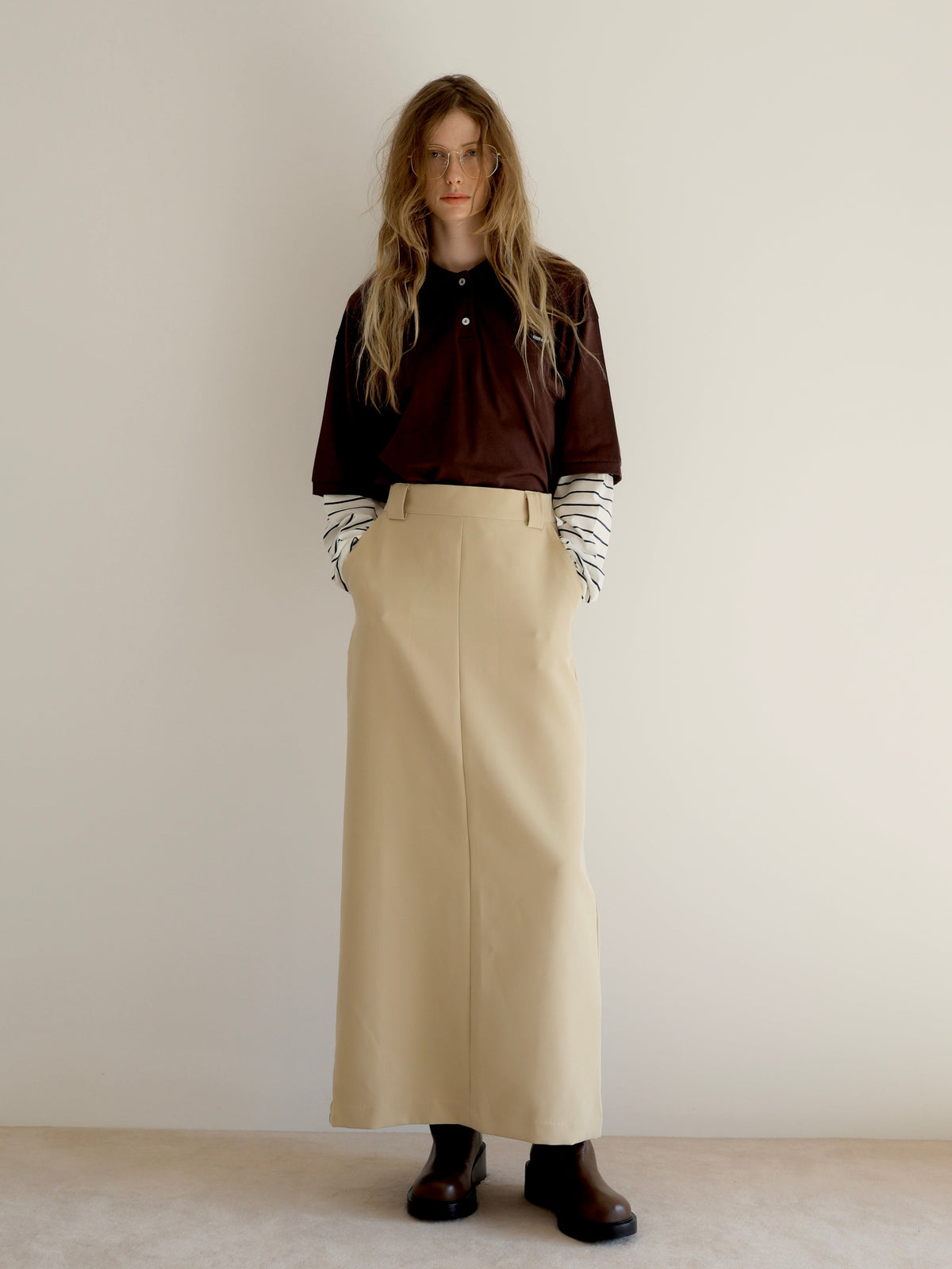 [ sample sale ] straight maxi skirt