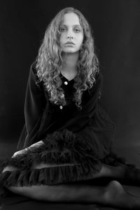 【SAMPLE SALE / swanë】tulle docking cardigan