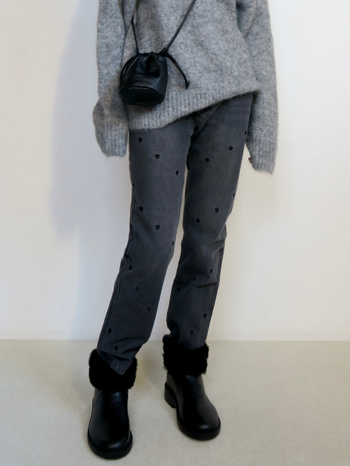 【SAMPLE SALE / AMOMMA】HEART TAPERED DENIM