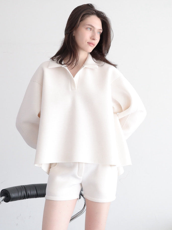 【SAMPLE SALE / célon】open neck sweat top