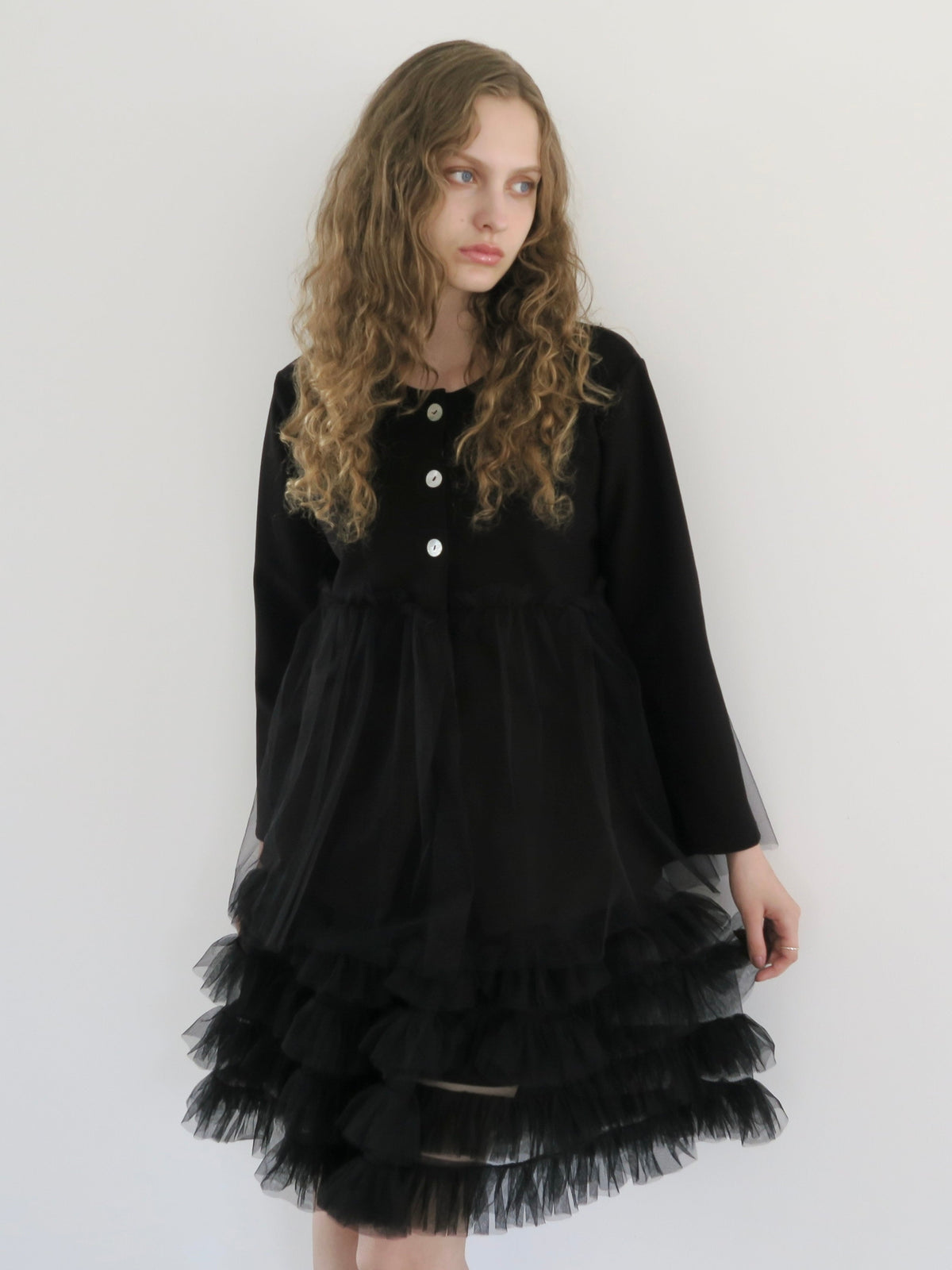 【SAMPLE SALE / swanë】tulle docking cardigan