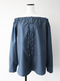 【SAMPLE SALE / AMOMMA】DENIM LIKE DRAWSTING OFF SHOULDER