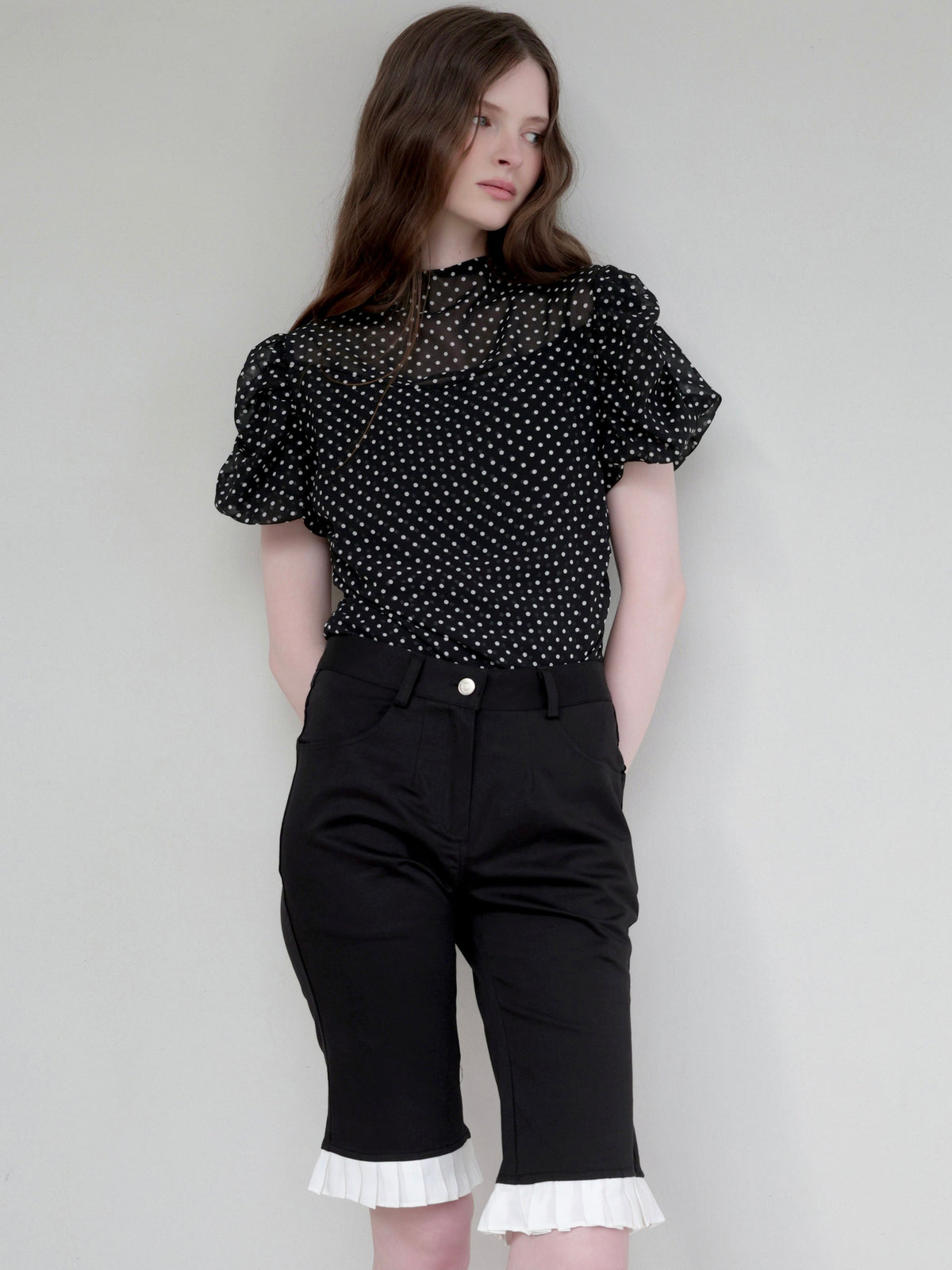 gather dot blouse