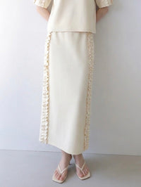 【SAMPLE SALE / swanë】 side frill slim long skirt