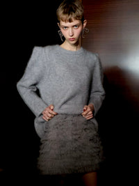 【AMOMMA】WOOL PUFF SHOULDER KNIT
