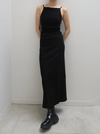 BACK OPEN RIB CAMI DRESS