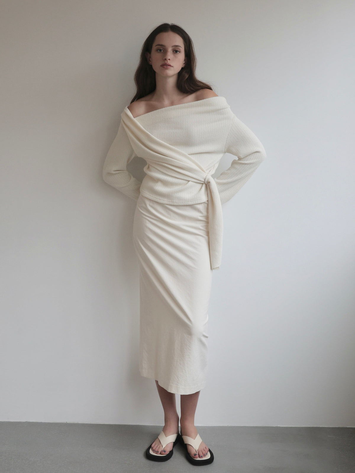 【SAMPLE SALE / miies miim】off shoulder drape tops