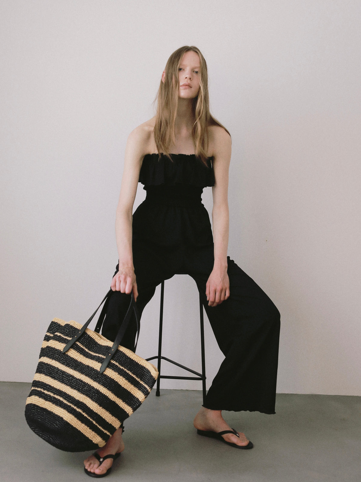 frill maxi jumpsuit