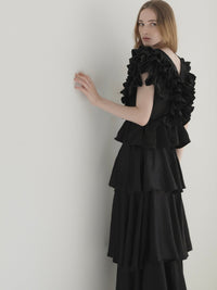 【AMOMMA】SATIN RAFFLE FRILL TOPS