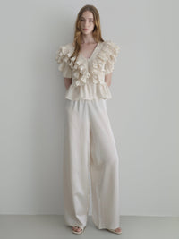 【AMOMMA】SATIN RAFFLE FRILL TOPS