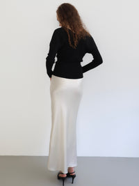 V-neck Ribbed Puff Sleeve Cardigan