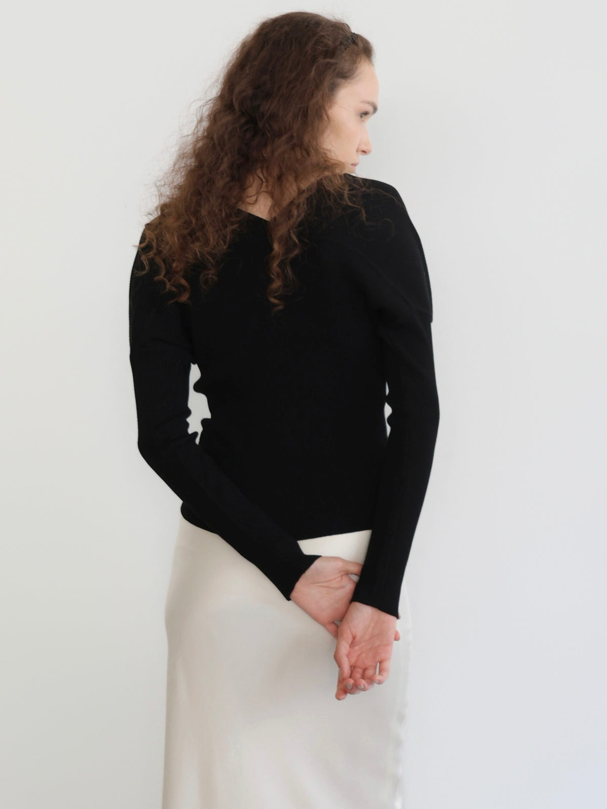 V-neck Ribbed Puff Sleeve Cardigan