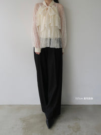 【SAMPLE SALE / célon】lace bow tiered blouse
