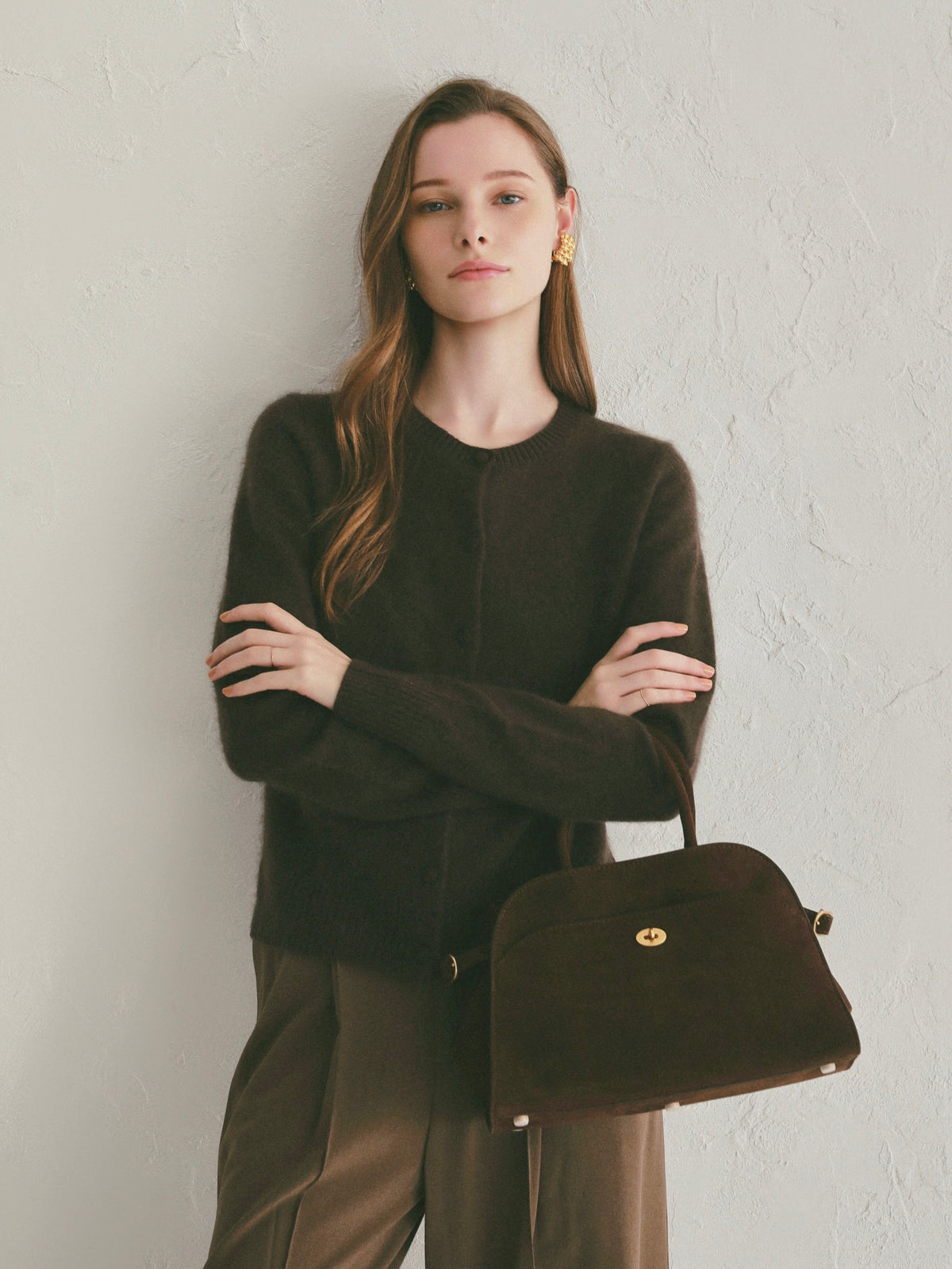 【célon】cashmere wool kurumi cardigan