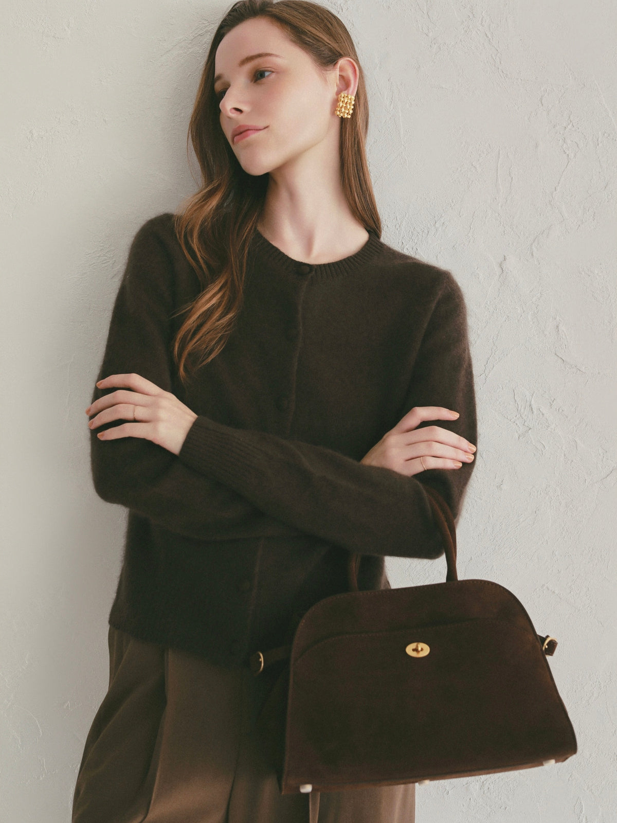 【célon】cashmere wool kurumi cardigan