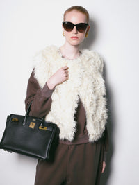 【AMOMMA】Ecru real fur vest ＜大阪先行発売＞